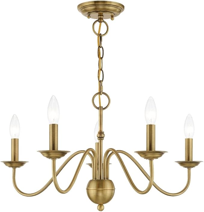 Livex Lighting 5 Lt Antique White Chandelier