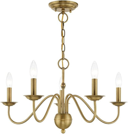 Livex Lighting 5 Lt Antique White Chandelier