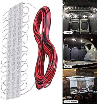 ROYFACC 120 LED Van Light Car Interior Light Bright White Lighting Dome Lamp Ceiling Work Lights Kit for Van Truck Auto Car Vehicle Caravan DC 12V (40 Modules, White)