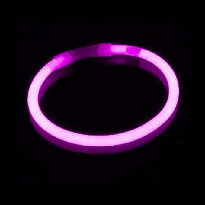 Vibrant Pink Glow Bracelet, 8" (1 Count) - Eye-Catching & Long-Lasting Party Accessory, Perfect for Parties & Events