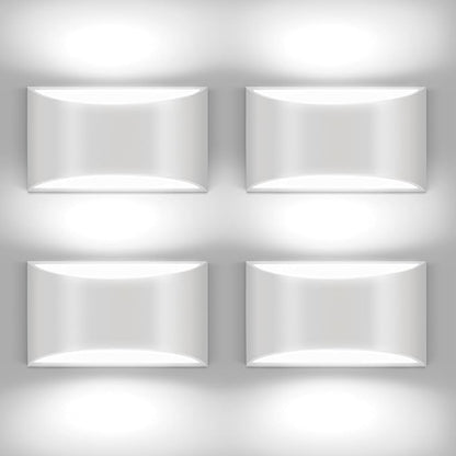 4 Pack White LED Wall Sconce Hardwired Indoor Wall Lights Up and Down Wall Mount Light for Living Room Bedroom Corridor Hallway Conservatory Cool White 6000K(with G9 Bulbs)