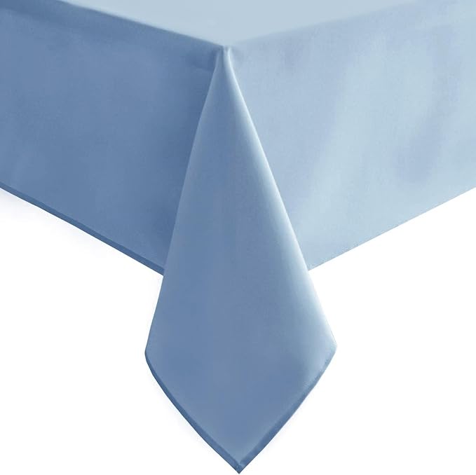 Hiasan Dusty Blue Rectangle Tablecloth - Waterproof Washable Polyester Fabric Table Cloth for Buffect Dining Birthday Party Wedding, 54 x 80 Inch