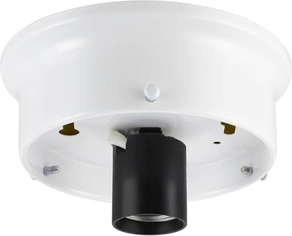 Aspen Creative 22105-03-1, Flush Mount Ceiling Fixture Shade Holder Kit in Matte White Finish 4-1/2" Fitter, 5" Diameter x 1-3/4" Height