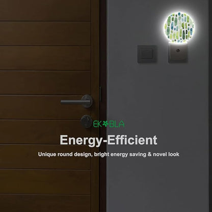 EKOBLA Tropical Cactus Plug-in Night Light, Green Cacti Plant LED Nightlight with Dusk to Dawn Auto Sensor for Bathroom, Hallway & Kitchen