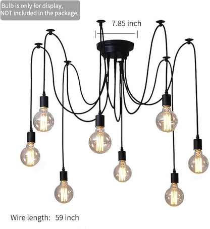 Spider Light Chandelier Spider Pendant Light Fixture Edison Chandelier 8 arms Vintage Industrial Steampunk Hanging Ceiling Multi DIY