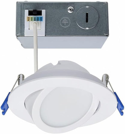 Satco CCT Selectable LED Low Profile Directional Downlight with Remote Driver, 4 Inches, White