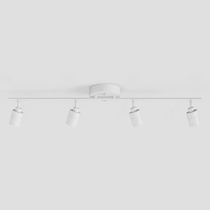 Shura White 4-Light 5CCT Track Light with Rotatable Heads, 5 Color Selectable, Integrated LED Bulbs, 3 ft Track Light Kit, 3000K, 1820 Lumen