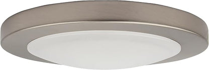Design House Paxton Integrated LED Ceiling Disk Light, Flush Mount, Dimmable, Brushed Nickel, for Kitchen, Bathroom, Bedroom, Hallway – Design House, 588152
