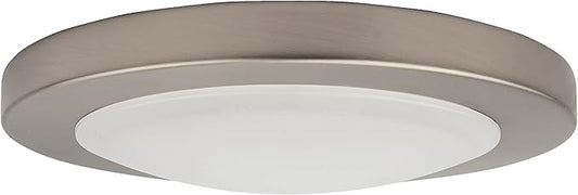 Design House Paxton Integrated LED Ceiling Disk Light, Flush Mount, Dimmable, Brushed Nickel, for Kitchen, Bathroom, Bedroom, Hallway – Design House, 588152