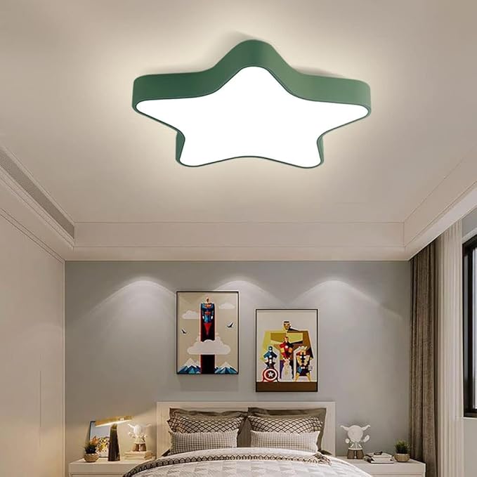 LED Ceiling Light Fixture, 12 Inch Modern Pentagram Recessed Ceiling Lights, Dimmable Light 3000K-6000K,12W Ceiling Lamp Green Close to The Ceiling Lighting Flush Mount for Berroom Living Room