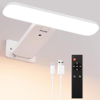 Picture Lights Battery Operated with Remote, Rechargeable Picture Lights for Wall, 3CCT&Brightness Dimmable,300 LM, Sticker/Screw Installation, Art Light for Gallery, Artwork, White (1p)