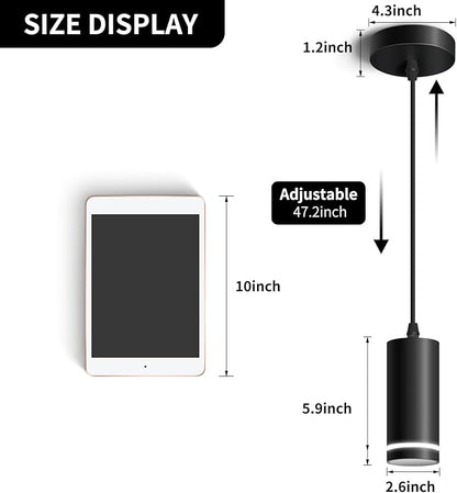 OKELI Mini Pendant Light, Black Modern Pendant Light Fixtures, LED Pendant Lighting for Kitchen Island, COB Lamp Bead, ETL,12W(3 Pack)