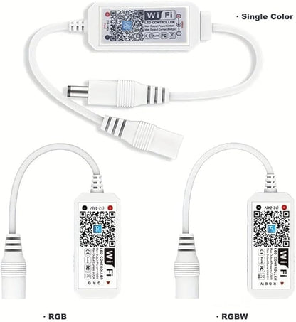 LED Smart WiFi Controller, Single Color LED Strip Lights WiFi Controller Compatible with Android iOS, 12-24V 96W LED Strip Light Remote Controller Support Voice Control