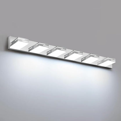 LED Modern Bathroom Vanity Light Fixtures, 6-Light 40-inch Dimmable Chrome Vanity Lights for Bathroom Lighting Fixtures Over Mirror, with 360° Rotatable Heads (Cool White 6000K)
