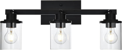 Yaohong 3-Light Kitchen Track Light Fixtures Ceiling Vanity Lights Black, Bathroom Track Lighting Kit with Ajustable Heads, Modern Wall Ceiling Tracking Light for Hallway Shop