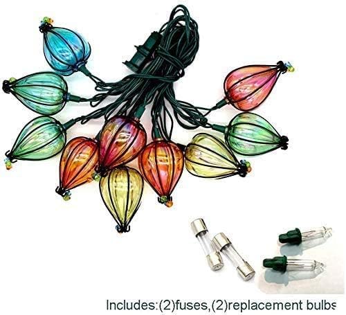DOGHLY 11FT Fairy String Lights with 10 Color Bulbs Decorations, Outdoor Tropical Beach Theme Lights Patio String Lights for Party Camping Wedding Decor, UL Listed, Connectable,1 Pcs