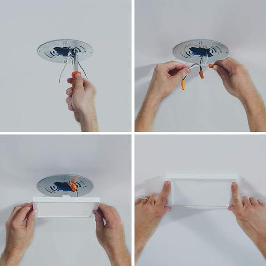 HALO SMD 5 in. and 6 in. 4000K Cool White Integrated LED Recessed Square Surface Mount Ceiling Light Trim at 90 CRI