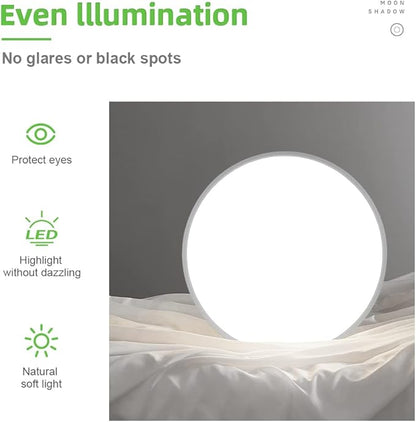 LightingWill 24 Inch LED Flush Mount Ceiling Light Fixture, 5000K Daylight White, 5600LM, 45W, Flat Modern Round Lighting Fixture, 400W Equivalent White Ceiling Lamp for Kitchens, Bedrooms.etc.