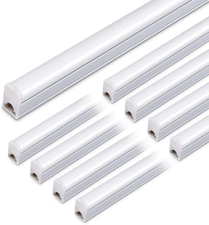 (8 Pack LED T5 3FT Tube Light Fixture, 15W, 1800lm, 6500K, 3 Foot Linkable LED Shop Light Tube, Ceiling, Workshop, Corded Electric with Built-in ON/Off Switch