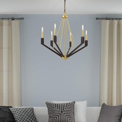 Livex Lighting 6 Lt Brushed Nickel & Black Chandelier