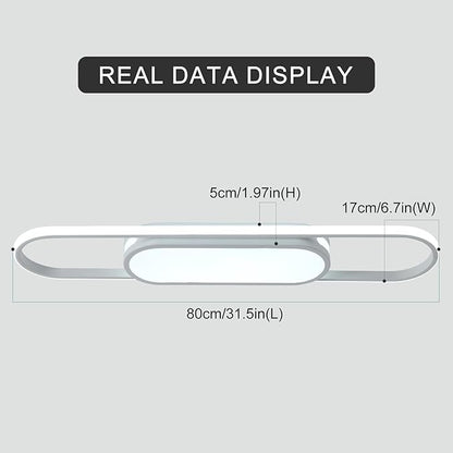 Qcyuui Modern LED Ceiling Light,Dimmable Linear Ceiling Lamp,31.5in Kitchen Lighting Fixtures Ceiling for Bedroom Hallway Dining Room (45W/3000-6500K/White)