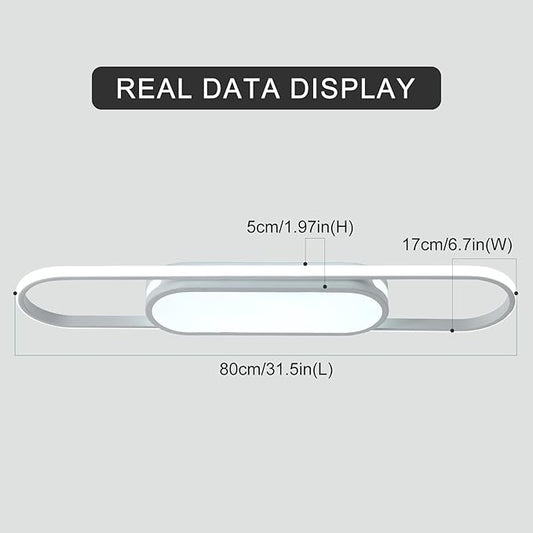 Qcyuui Modern LED Ceiling Light,Dimmable Linear Ceiling Lamp,31.5in Kitchen Lighting Fixtures Ceiling for Bedroom Hallway Dining Room (45W/3000-6500K/White)