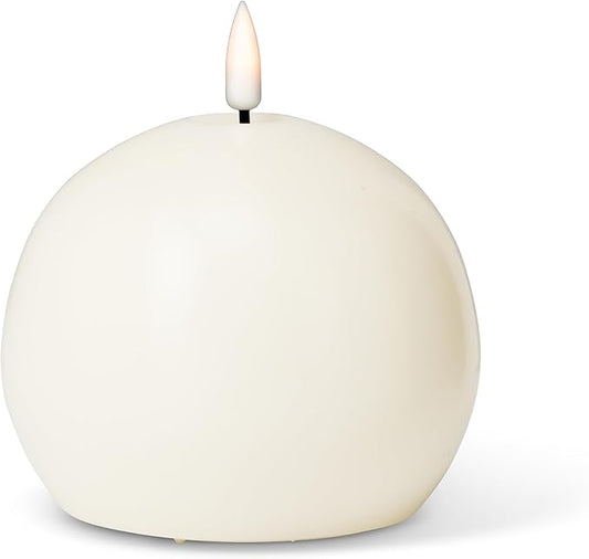 Abbott Collection Wax LED Flameless Ball Candle - Sand (4" D)