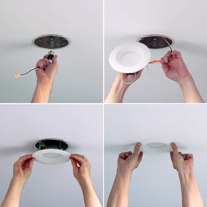 Halo LT 5 in / 6 in Integrated LED Recessed Retrofit Downlight Trim 750 Lumens 3000K Soft White 90 CRI Wet Location Listed Energy Star Certified
