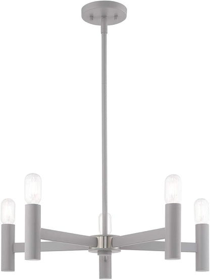 Livex Lighting 5 Lt Nordic Gray Chandelier
