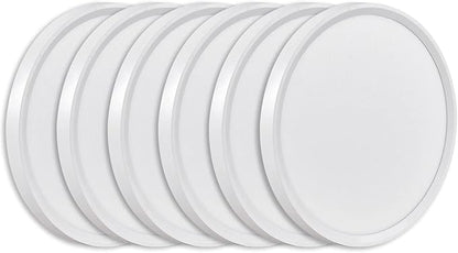 6PK 9 Inch LED Flush Mount Ceiling Light, 18W, 1860LM, 3000K/4000K/6000K CCT Selectable, Round Flat Panel Low Profile Ceiling Light Fixtures for Hallway, Kitchen, Bedroom, Laundry Room