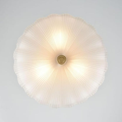 DIRYZON 12 Inch Semi Flush Mount Ceiling Light,Modern Ceiling Lights,3-Light Brass Ceiling Light with Sanding Glass for Hallway Kitchen Living Room Bedroom