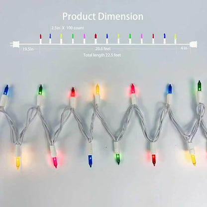 christmas string lights multicolor with white wire, indoor outdoor christmas lights for patio, indoor christmas tree lights, holiday decorative string lights, connectable for wedding party