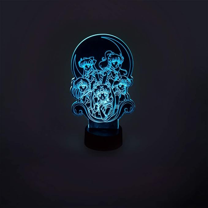 Stunned Mind Sailor Moon Acrylic Lamp LED Lamp [7” x 4.32”], Night Light, Lighting, Illuminate by Just Funky - Sailor Scouts, Prism Powers, Kawaii, Magical Girls, Usagi, “in The Name of The Moon”