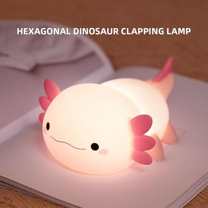 IFTHFOUR Axolotl Night Light – Cute Rechargeable Dimmable Silicone Lamp for Kids, Kawaii Bedside & Nursery Decor, Trendy for Girls & Boys (Pink)
