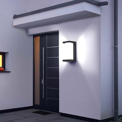 Sytmhoe Dusk to Dawn Outdoor Wall Lights, Modern LED Exterior Light Fixture,6000k Black Outdoor Wall Sconce,Ouside Light for House Porch Patio Garage Walkway Backyard Garden