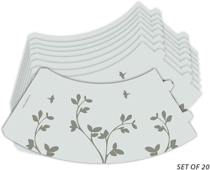 Royal Designs Vellum Tea Light Paper Wine Glass Lampshade, Flower Sprout Silhouette, Set of 20, Gray Sprout (TLS-1015-20)