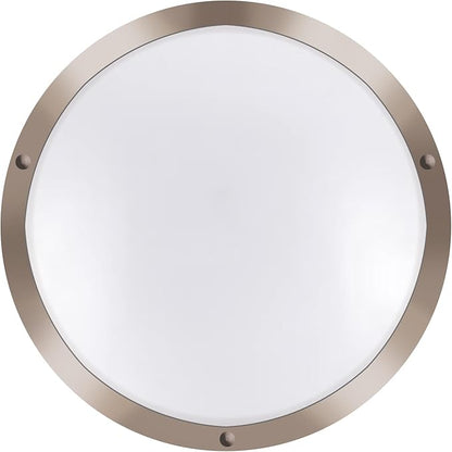 Ripon 14.5 Inch Integrated LED Ceiling Light, Dimmable, Satin Nickel, for Bedroom, Kitchen, Bathroom – Design House, 578641