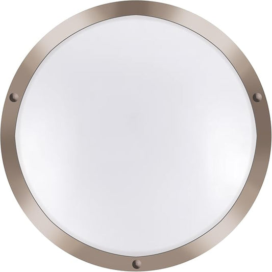 Ripon 14.5 Inch Integrated LED Ceiling Light, Dimmable, Satin Nickel, for Bedroom, Kitchen, Bathroom – Design House, 578641