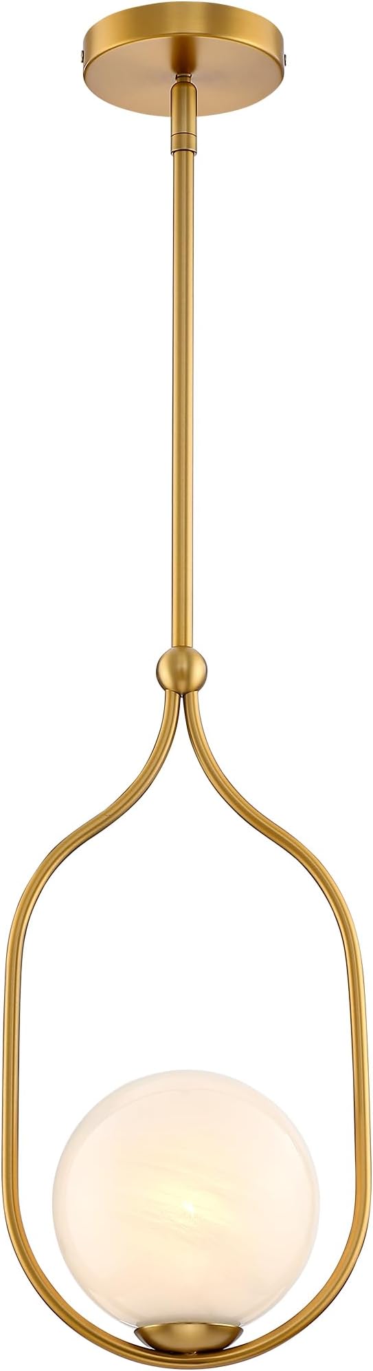 Globe Pendant Light, Modern Bubble Chandelier and Hand Blown Glass Chandelier with Gold Brass Finish Adjustable Rods for Kitchen Island Dinning Room Bedroom Living Room Home Owners