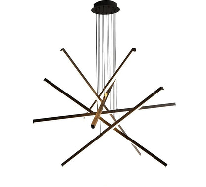 JAYMP Modern LED Chandeliers Dimmable Pendant Light Fixture for Living Room Dining Room Foyer DIY Shape Sputnik Floating Sculptural Art Hanging Lamp (Black, 6-Lights)