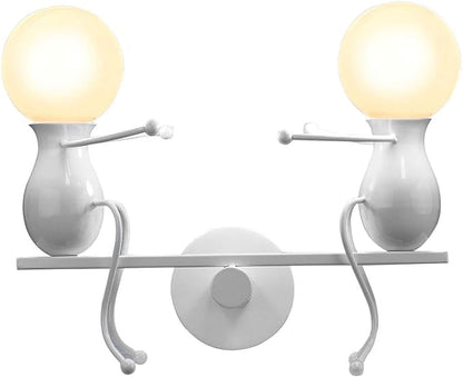 Kawell Humanoid Wall Light Fixtures Modern Wall Lamp Creative Wall Sconce Light Art Deco Max 60W E26 Base for Children Room Bedroom Bedside Living Room Stairs Hallway Restaurant Kitchen