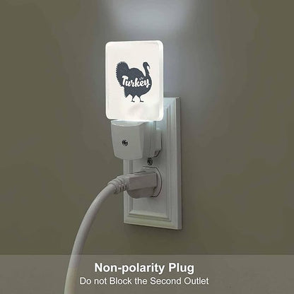 LED Night Light Plug into Wall with Dusk to Dawn Light Sensor White Energy Efficient Poultry Thanksgiving Day Turkey Nightlight for Bedroom Bathroom Hallway Living Room Kitchen