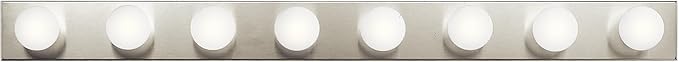 Kichler Linear 48" Bathroom Vanity Light Fixture, 8-Light Modern Brushed Nickel Bath Bar for Bathroom Lighting over Mirror, Transitional Style (48" x 4.25" x 2"), 628NI