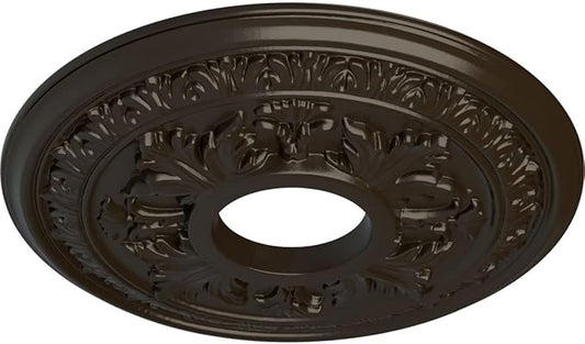 Ekena Millwork CM15BASHF 15 3/8"OD X 4 1/4"ID X 1 1/2"P Baltimore Ceiling Medallion Fits Canopies Up to 5 1/2", Stone Hearth