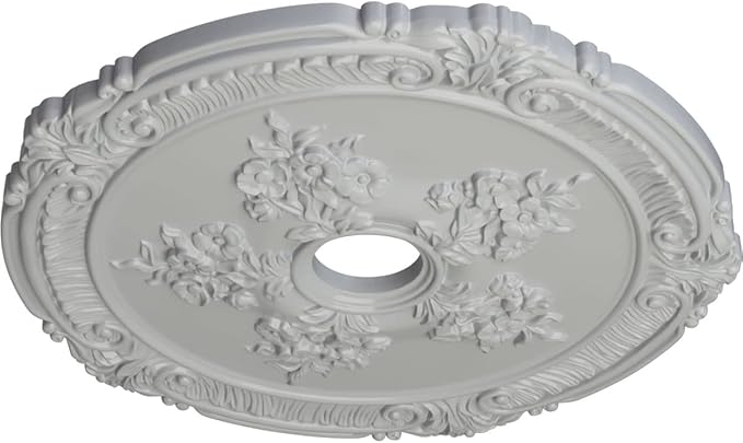 26"OD x 3 3/4"ID x 1 1/2"P Attica with Rose Ceiling Medallion (Fits Canopies up to 4 1/2"), Hand-Painted Frost