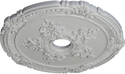 26"OD x 3 3/4"ID x 1 1/2"P Attica with Rose Ceiling Medallion (Fits Canopies up to 4 1/2"), Hand-Painted Frost