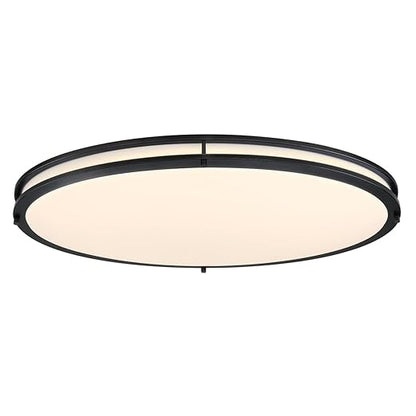 Westinghouse Lighting Lauderdale Transitional Contemporary One-Light, 33 Inch 40 Watt LED Indoor Flush Mount Fixture with Color Temperature Selection, Matte Black Finish, Frosted Acrylic Shade