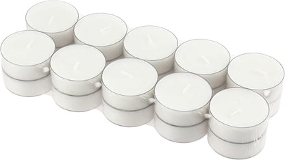 Stonebriar 20 Count Unscented Mega Oversized Clear Cup White Tea Light Candles with 9 Hour Burn Time