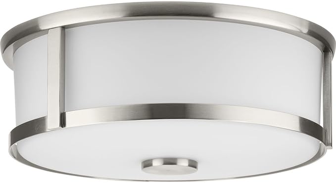 Progress Lighting P350254-009 Gilliam - 2 Light Flush Mount in New Traditional Style-4.62 Inches Tall and 12.62 Inches Wide, Finish Color: Brushed Nickel