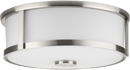 Progress Lighting P350254-009 Gilliam - 2 Light Flush Mount in New Traditional Style-4.62 Inches Tall and 12.62 Inches Wide, Finish Color: Brushed Nickel
